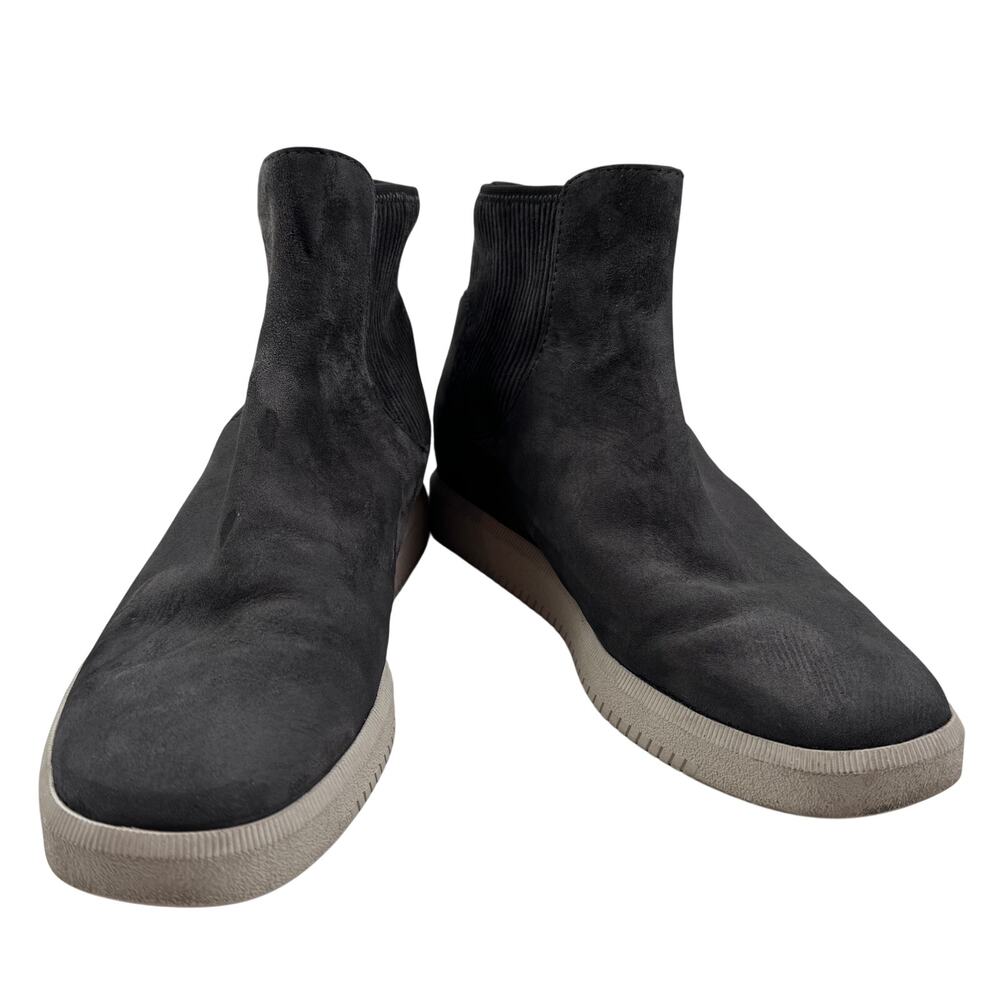Vince IIona Gray Soft Flexible Suede High Top Sneaker Booties Women's Size 7.5